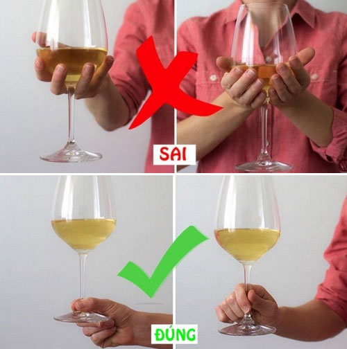 Cách cầm ly rượu vang đúng cách