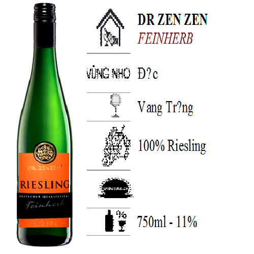 Rượu vang trắng đức Dr.Zenzen RIESLING Feinherb Mosel